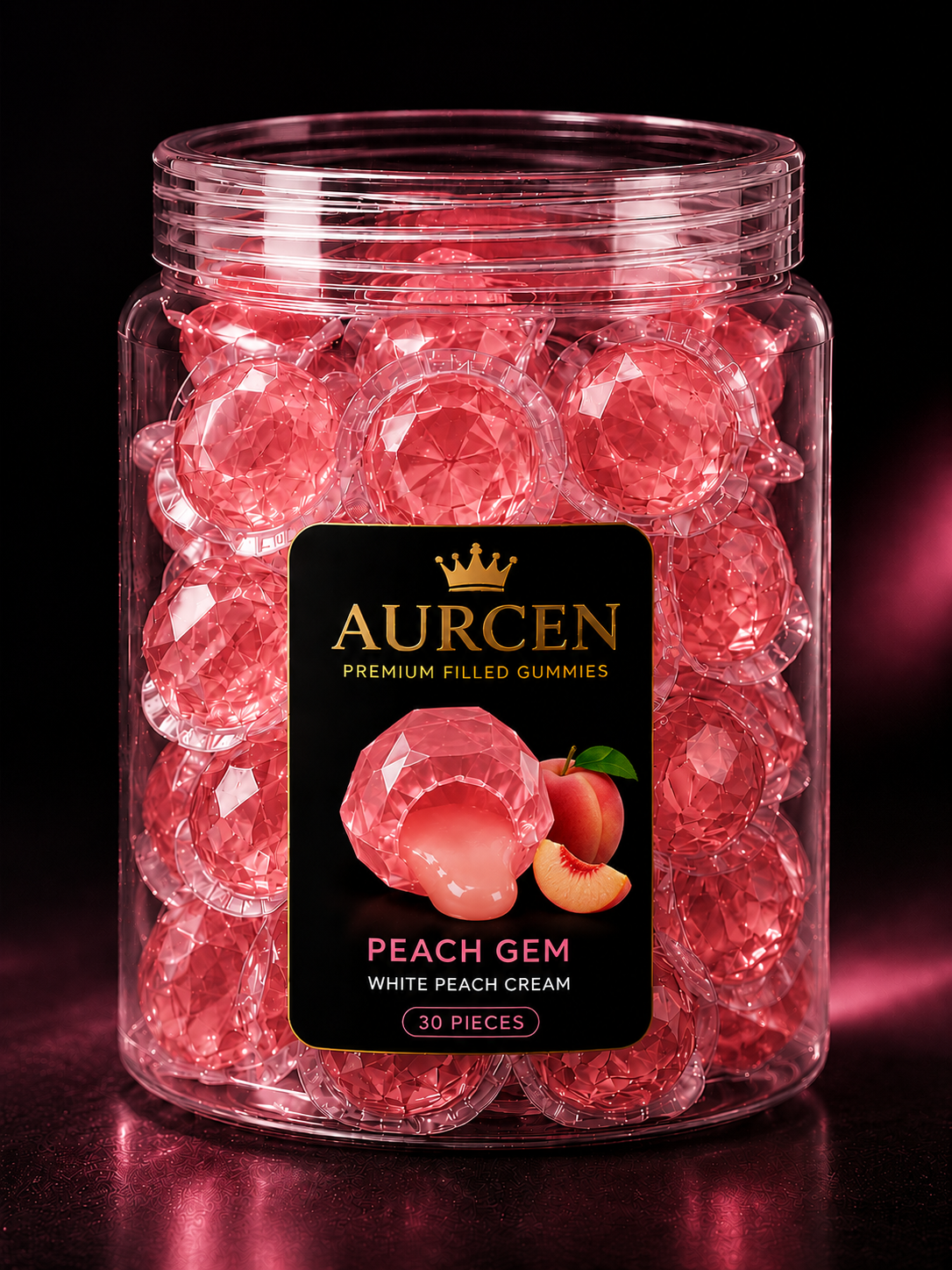 Aurcen Peach Gem – White Peach Crystal Candy 🍑