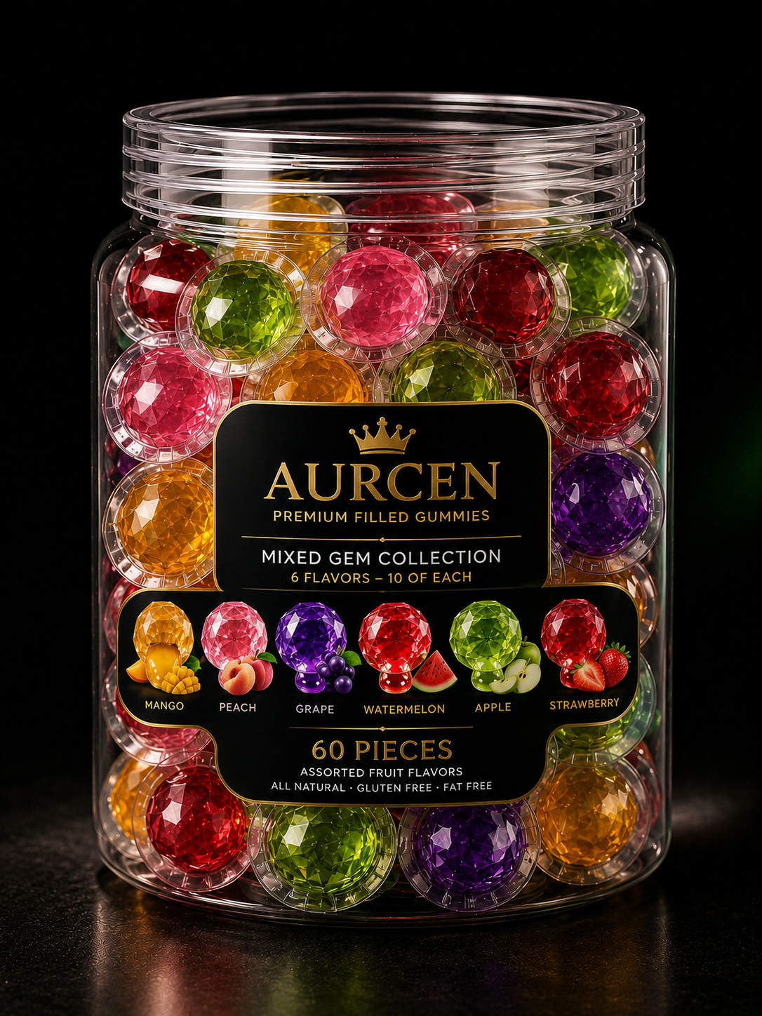 Aurcen Mixed Gem Collection – 60 Pieces